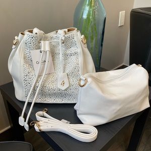 Galian  3 PC’s White Hobo Bag Set